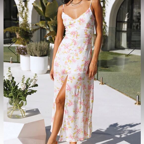 HELLO MOLLY SKIPPING FIELDS MAXI DRESS WHITE - Picture 1 of 9